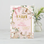 Spring woodland tea party fairy birthday  招待状 (スタンド正面)