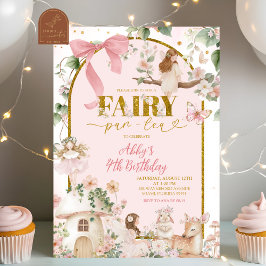 Spring woodland tea party fairy birthday 招待状