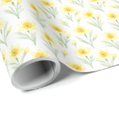 Spring Yellow Daffodil Floral Wrapping Paper ラッピングペーパー (ロールコーナー)