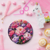 Spring Zen Sunrise Pink Blossom Garden  ペーパープレート (パーティー)