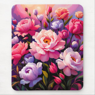 Spring Zen Sunrise Pink Blossom Garden マウスパッド