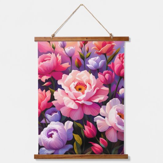 Spring Zen Sunrise Pink Blossom Garden  吊り下げ型タペストリー (正面)