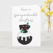 springador christmas pudding tree ornament カード (黄色い花)