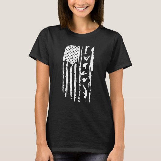 Springboard & Platform diving American flag aquati Tシャツ (正面)