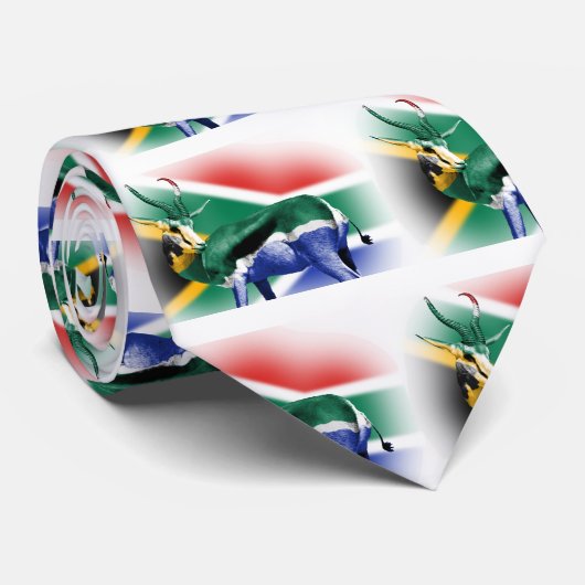 Springbockの南アフリカの旗 ネクタイ (ロール)