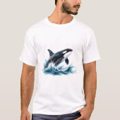 Springender Orca Im Wellenspritzer Tシャツ (正面)