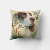 Springer Spaniel and Mallard Duck Double Exposure クッション (裏面)