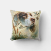 Springer Spaniel and Mallard Duck Double Exposure クッション (正面)