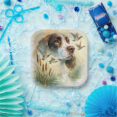 Springer Spaniel and Mallard Duck Double Exposure ペーパープレート (パーティー)