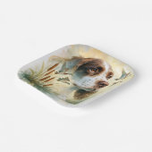 Springer Spaniel and Mallard Duck Double Exposure ペーパープレート (傾斜あり)