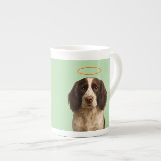 Springer Spaniel Angel / Devil bone china mug ボーンチャイナマグカップ (正面右)