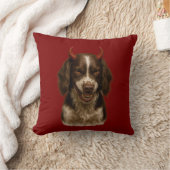 Springer Spaniel Angel / Devil naughty dog cushion クッション (ブランケット)