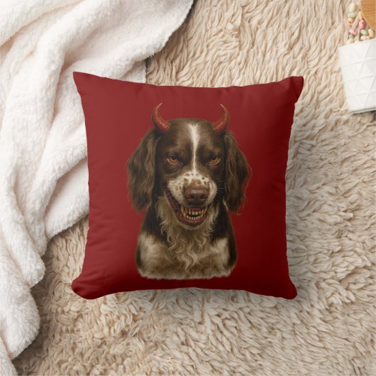 Springer Spaniel Angel / Devil naughty dog cushion クッション (ブランケット)