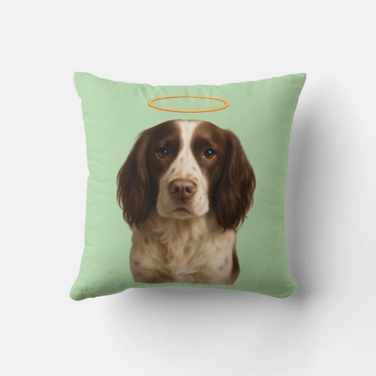 Springer Spaniel Angel / Devil naughty dog cushion クッション (裏面)