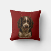 Springer Spaniel Angel / Devil naughty dog cushion クッション (正面)