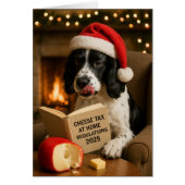 Springer spaniel  'Cheese Tax' Christmas card (正面)