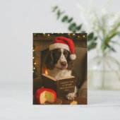 Springer Spaniel  'Cheese Tax' Christmas postcard ポストカード (スタンド正面)
