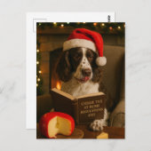Springer Spaniel  'Cheese Tax' Christmas postcard ポストカード (正面/裏面)