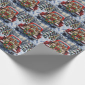Springer Spaniel Christmas Red Truck Holiday ラッピングペーパー (角)
