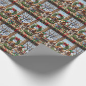 Springer Spaniel Christmas Wreath Making Holiday ラッピングペーパー (角)