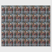 Springer Spaniel Dogs Christmas Snow Holiday ラッピングペーパー (フラット)