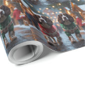 Springer Spaniel Dogs Christmas Snow Holiday ラッピングペーパー (ロールコーナー)