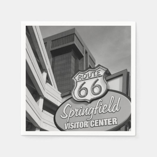 Springfieldグレースケールへようこそ スタンダードカクテルナプキン (正面)
