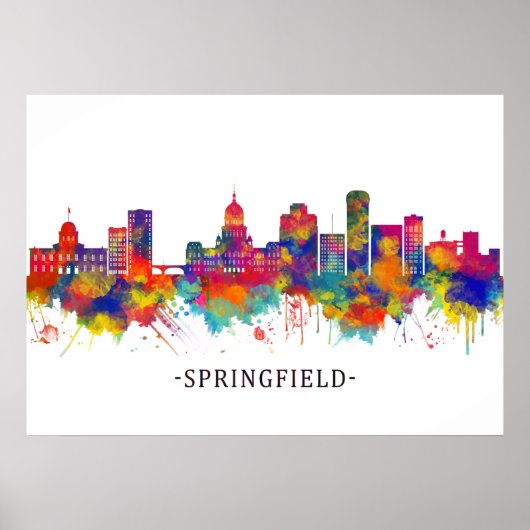 Springfield Illinois Skyline ポスター (正面)