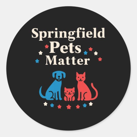 Springfield Pets – ペットへの愛を示すステッカー ラウンドシール (正面)