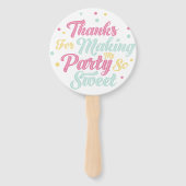 Springleチョコレートドーナツおもしろいトリートバースデーパーティー ハンドファン (裏面)