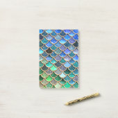 Springlike多彩なグリッターの人魚のスケール ポストイット (デスク上)