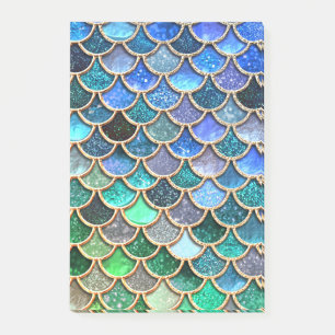 Springlike多彩なグリッターの人魚のスケール ポストイット