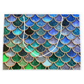 Springlike多彩なグリッターの人魚のスケール ラージペーパーバッグ (正面)