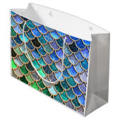 Springlike多彩なグリッターの人魚のスケール ラージペーパーバッグ (裏面アングル)