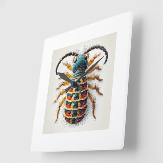 Springtail in Natural Habitat 260824IREF231 - Wate スクエア壁時計 (傾斜)