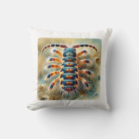 Springtail Insect 270824IREF213 - Watercolor クッション (正面)