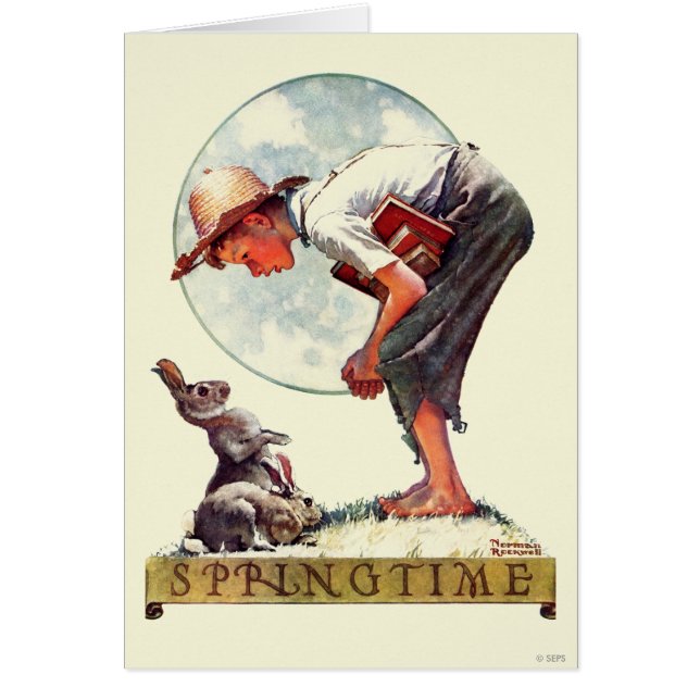 Springtimeのバニーを持つ1935年の男の子 (正面)