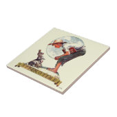 Springtimeのバニーを持つ1935年の男の子 タイル (側面)