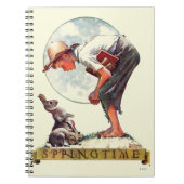 Springtimeのバニーを持つ1935年の男の子 ノートブック (正面)