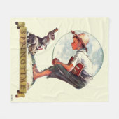 Springtimeのバニーを持つ1935年の男の子 フリースブランケット (正面(横))