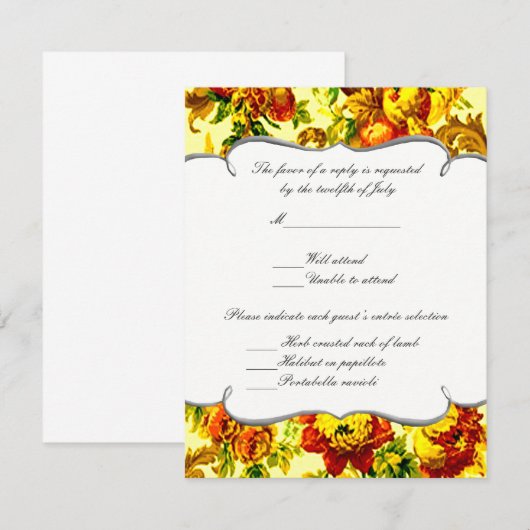 Springtimeの結婚応答カード 出欠カード (正面/裏面)