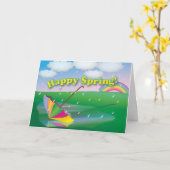 Springtime傘 – グリーティングカード (黄色い花)