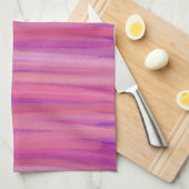Springtime Blush Abstract Stripes キッチンタオル (四つ折り)
