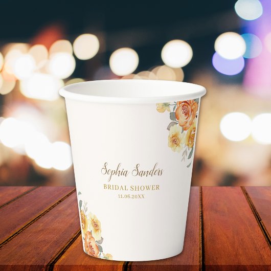 Springtime Bridal Shower Featuring Orange Blossoms 紙コップ