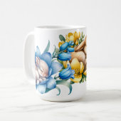 Springtime Bunnies #2 陶磁器マグカップ コーヒーマグカップ (正面左)