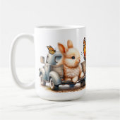 Springtime Bunnies #4 陶磁器マグカップ コーヒーマグカップ (左)
