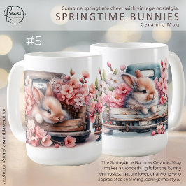 Springtime Bunnies #5 セラミックマグ コーヒーマグカップ