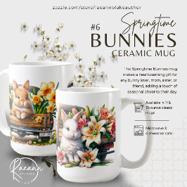 Springtime Bunnies #6 セラミックマグ コーヒーマグカップ
