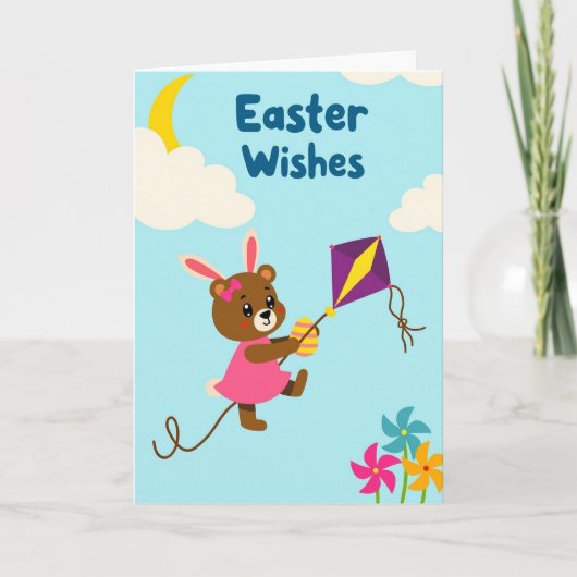 Springtime Bunny Easter Card カード (正面)