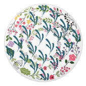 Springtime Floral Ring + Leaf Ceramic Drawer Pull セラミックノブ (正面)